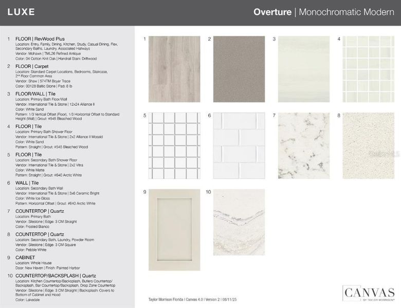 Sample of building materials used in homes in Esplanade at Azario Lakewood Ranch, Bradenton (Image 16).