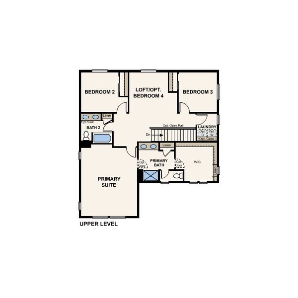2D floor plan layout of this home in The Overlook at Johnstown Farms, Johnstown, CO (Image 4).