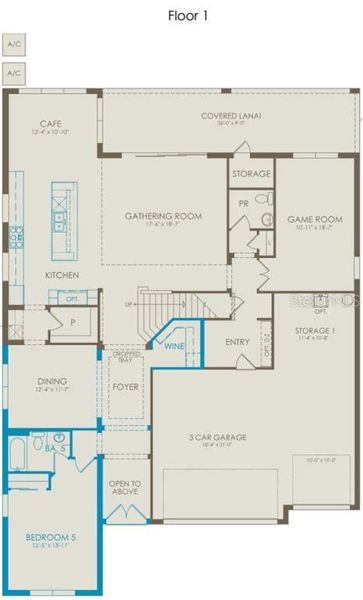 2D floor plan layout of this home in Parkside Trails, Clermont, FL (Image 3). 2D floor plan layout of this home in Parkside Trails, Clermont, FL (Image 3).