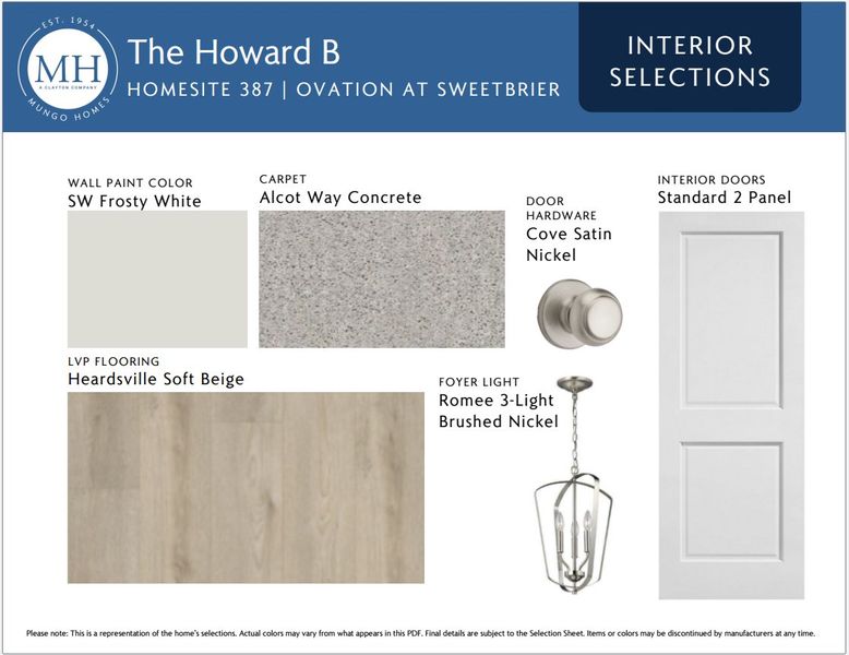 Sample of building materials used in homes in Ovation at Sweetbrier, Durham (Image 6). Sample of building materials used in homes in Ovation at Sweetbrier, Durham (Image 6).