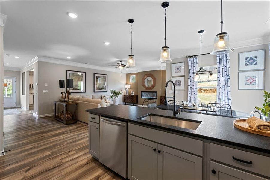 Furnished interior view inside a new home in Varnell Preserve, Dalton (Image 26). Furnished interior view inside a new home in Varnell Preserve, Dalton (Image 26).