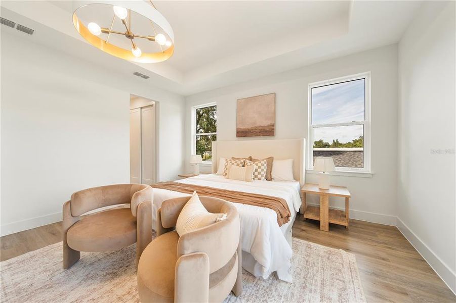 Master Bedroom with tray ceilings