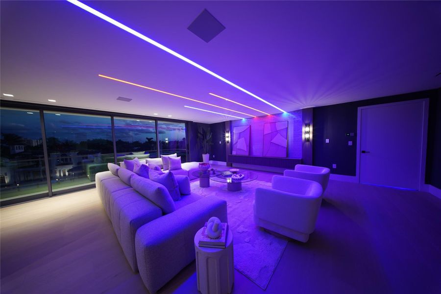 3rd floor lounge room night lighting