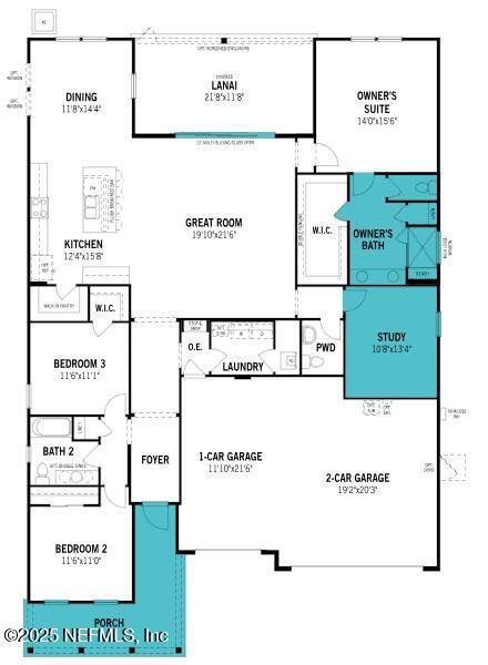 2D floor plan layout of this home in RiverTown - Forest, St. Johns, FL (Image 3).