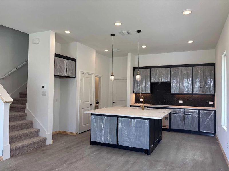 Kitchen Construction Progress featuring the Noir Collection