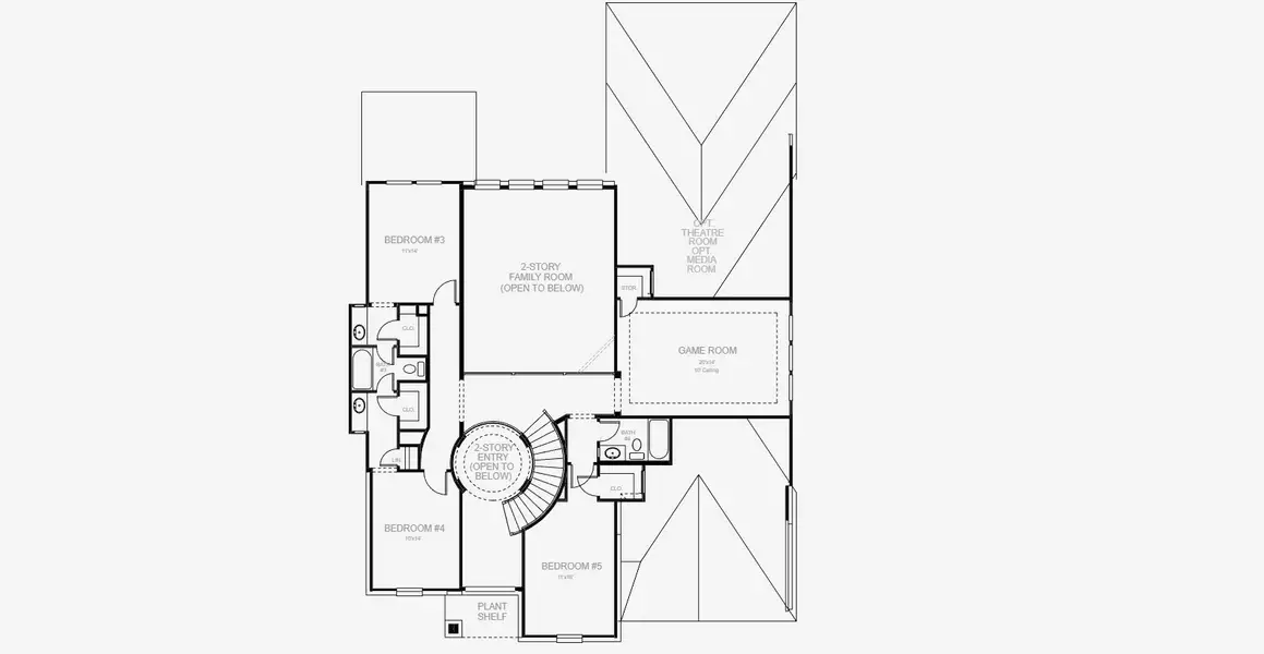 2D floor plan layout for the 3593W by Perry Homes in Katy Court 65', Katy, TX (Image 4).