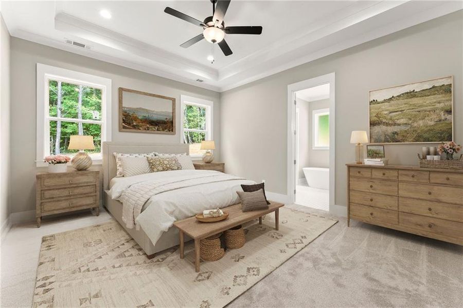 Furnished interior view inside a new home in , Cleveland (Image 14).