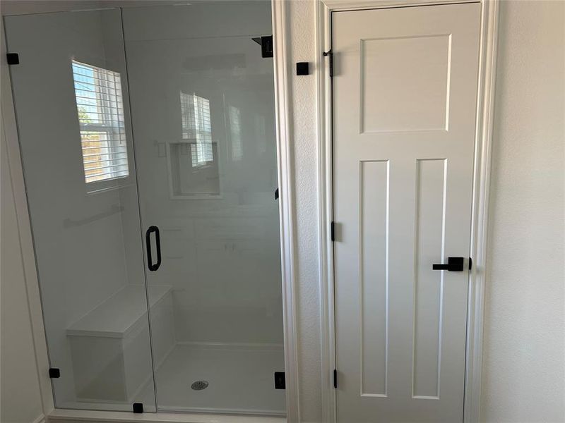 Bathroom with a stall shower
