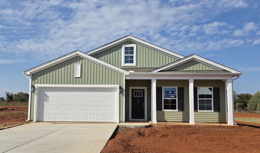 Front exterior of a new home in Dove Hollow, Chesnee, SC, highlighting curb appeal (Image 1).