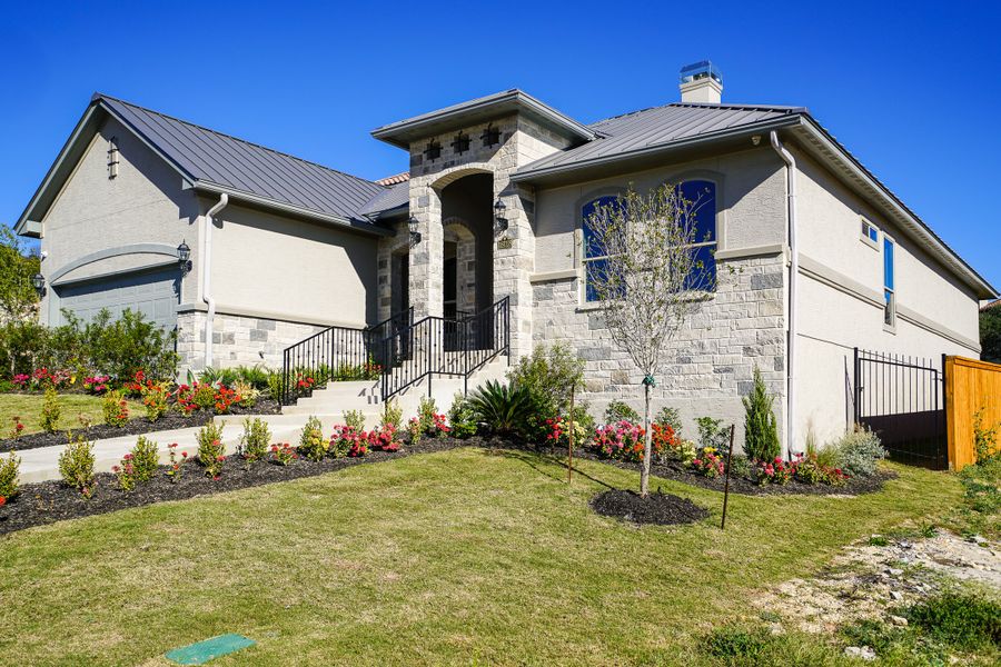 Representative exterior details of a home built from the The Scottsdale 5000 by Whitestone Custom Homes in Johnson Ranch, Bulverde (Image 26).