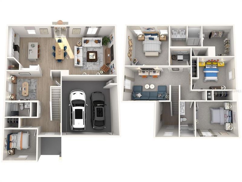 2D floor plan layout of this home in Manor Oaks, Groveland, FL (Image 3).