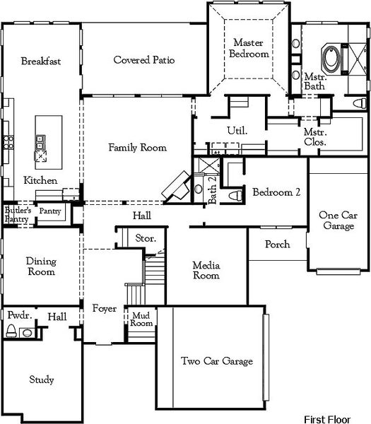 2D floor plan layout for the Lakeway - Single Family Homes by Coventry Homes in Palmera Ridge, Leander, TX (Image 3).