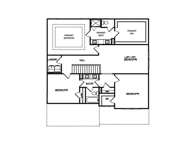 2D floor plan layout for the The Farmington by My Home Communities in Sutton’s Landing, Statham, GA (Image 4).