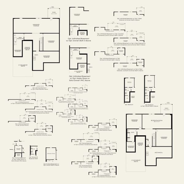 2D floor plan layout for the Vanderbilt by Pulte Homes in Kinsdale, Lancaster, SC (Image 3).