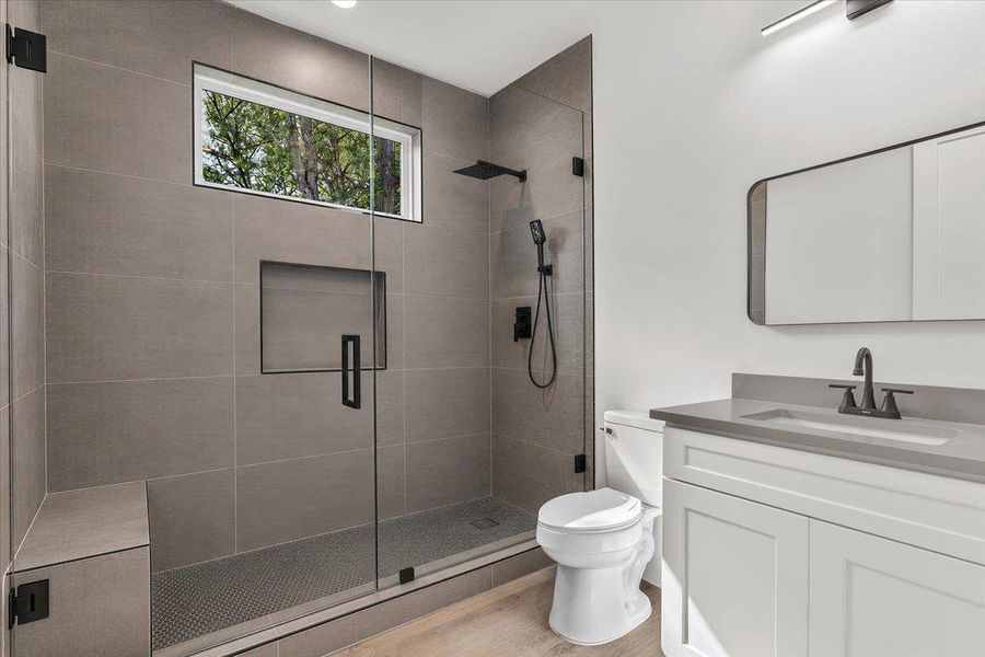 Glass Shower Door Virtually added  - Builder will be installing this style or something similar.