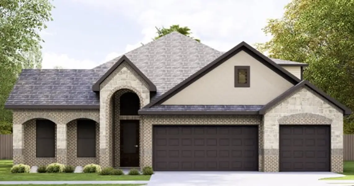 Front exterior of a new home in Heritage Oaks, Killeen, TX, highlighting curb appeal (Image 1). Front exterior of a new home in Heritage Oaks, Killeen, TX, highlighting curb appeal (Image 1).