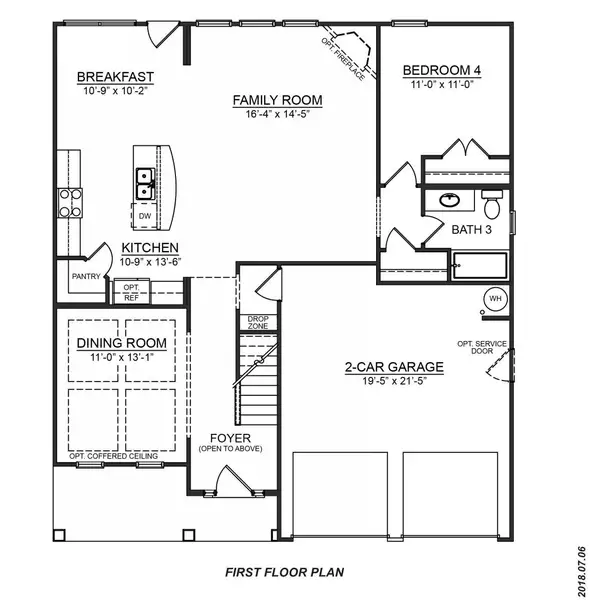 2D floor plan layout of this home in Reserve at Tap Root Farms, Fletcher, NC (Image 2). 2D floor plan layout of this home in Reserve at Tap Root Farms, Fletcher, NC (Image 2).