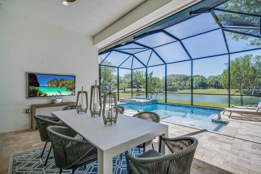 Exterior details and patio area of a home in Lucaya Pointe, Vero Beach (Image 24).