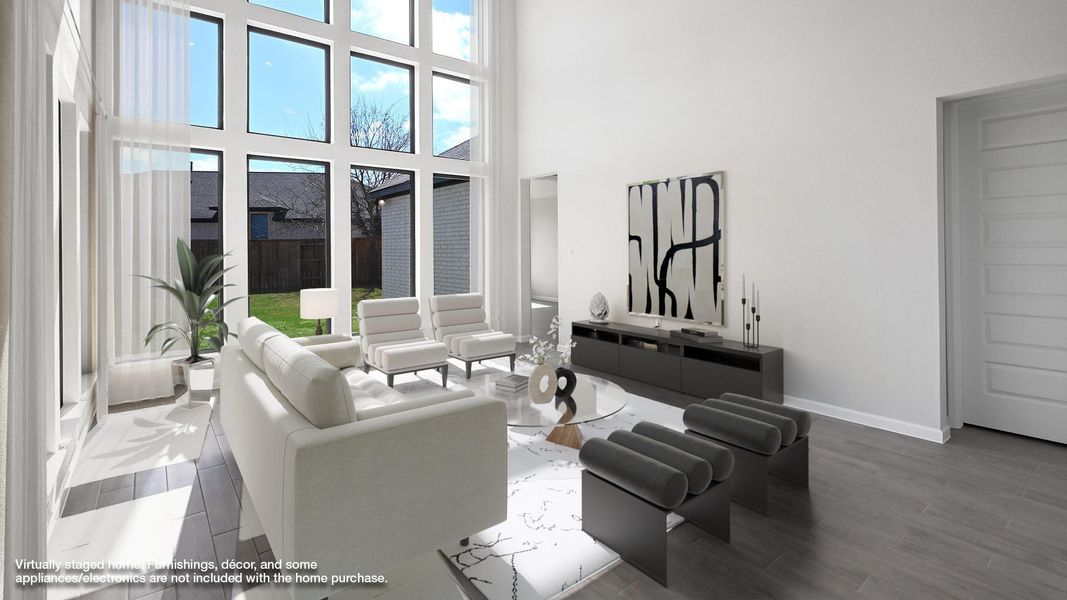 Furnished interior view inside a new home in 6 Creeks, Kyle (Image 7).