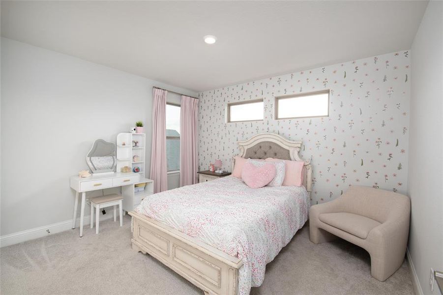Generously sized and filled with natural light, this secondary bedroom offers a comfortable retreat with convenient access to a nearby shared bath. Generously sized and filled with natural light, this secondary bedroom offers a comfortable retreat with convenient access to a nearby shared bath.