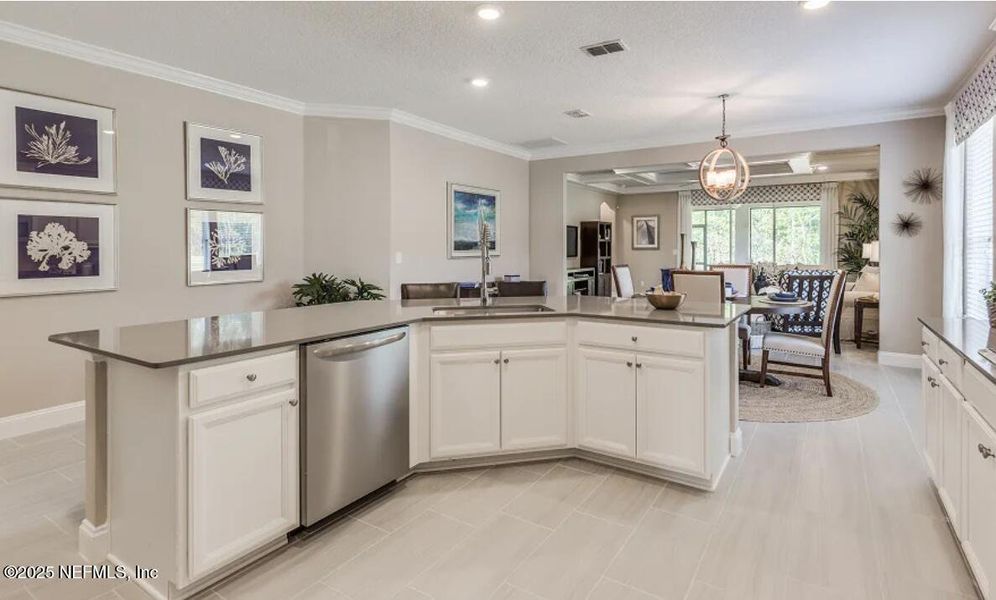 Furnished interior view inside a new home in Silver Falls Single Family at SilverLeaf: Silver Falls 60s at SilverLeaf, St. Augustine (Image 13).