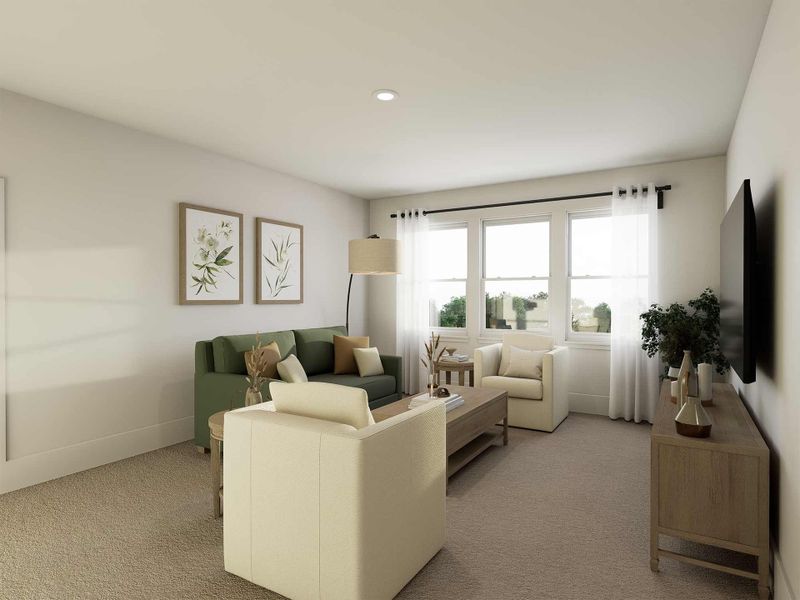 Representative furnished interior of a home built from the The Starlight by David Weekley Homes in Reserve at Park Row, Houston (Image 3).