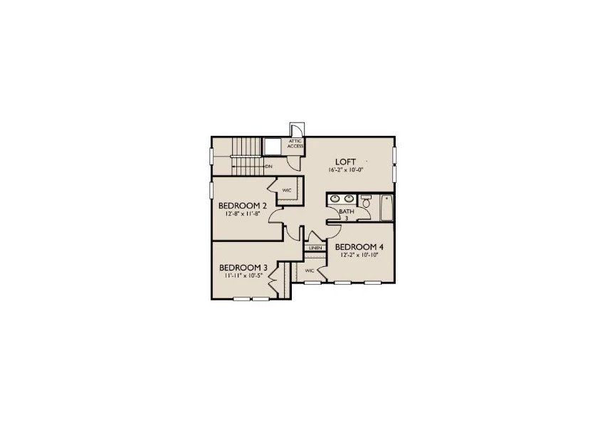2D floor plan layout of this home in Ascent at Arbor Ridge, La Vergne, TN (Image 6). 2D floor plan layout of this home in Ascent at Arbor Ridge, La Vergne, TN (Image 6).
