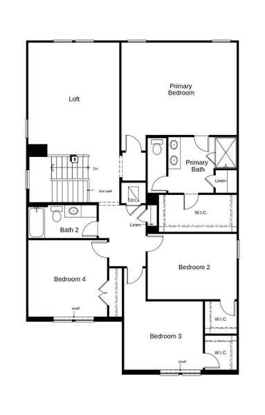 2D floor plan layout of this home in Stoney Chase, Del Valle, TX (Image 4).