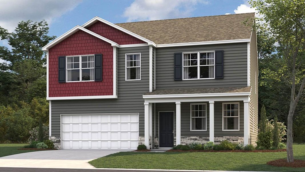 Representative exterior photo of a completed home built from the Hanover by D.R. Horton in Fox Hollow, Dalton, GA (Image 4).