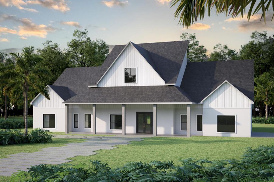 Front exterior of a new home in , Loxahatchee, FL, highlighting curb appeal (Image 1).