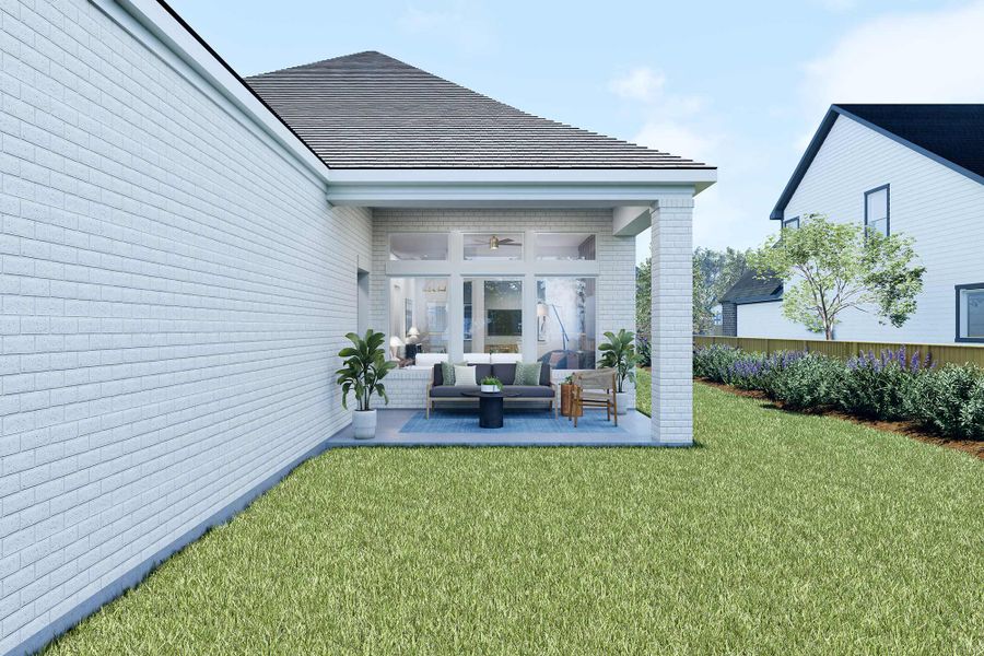 Representative exterior details of a home built from the The Alberta by David Weekley Homes in The Highlands Encore - Tranquil Collection, Porter (Image 3).