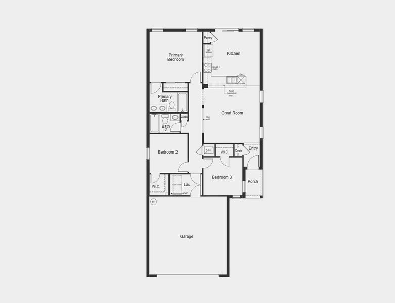 2D floor plan layout for the Plan 1272 by KB Home in Chapel Manor I, Zephyrhills, FL (Image 3). 2D floor plan layout for the Plan 1272 by KB Home in Chapel Manor I, Zephyrhills, FL (Image 3).