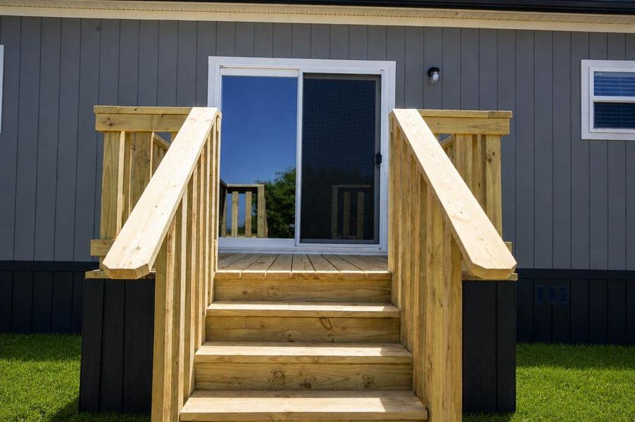 Exterior details and patio area of a home in , Poolville (Image 26).
