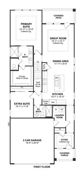 2D floor plan layout for the Silver Maple II by K. Hovnanian® Homes in Heath Golf & Yacht Villas, Heath, TX (Image 3). 2D floor plan layout for the Silver Maple II by K. Hovnanian® Homes in Heath Golf & Yacht Villas, Heath, TX (Image 3).