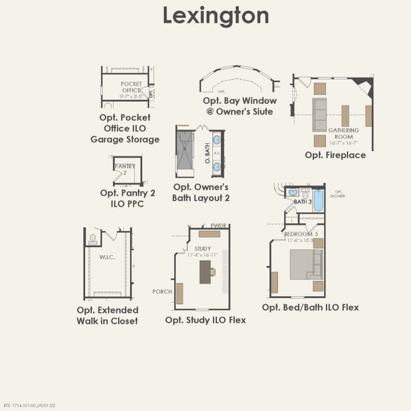 2D floor plan layout for the Lexington by Pulte Homes in Whitewing Trails, Princeton, TX (Image 4).