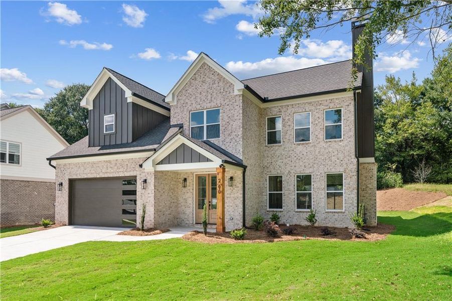 Front exterior of a new home in , Lawrenceville, GA, highlighting curb appeal (Image 29).