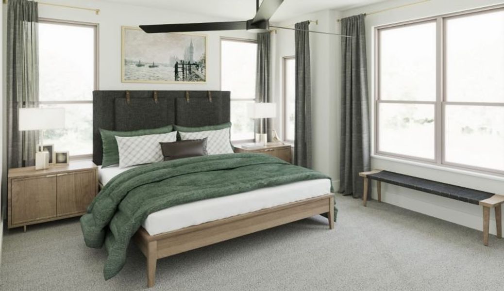 Representative furnished interior of a home built from the Palmer by Cadence Homes in Linkside Las Colinas, Irving (Image 12).