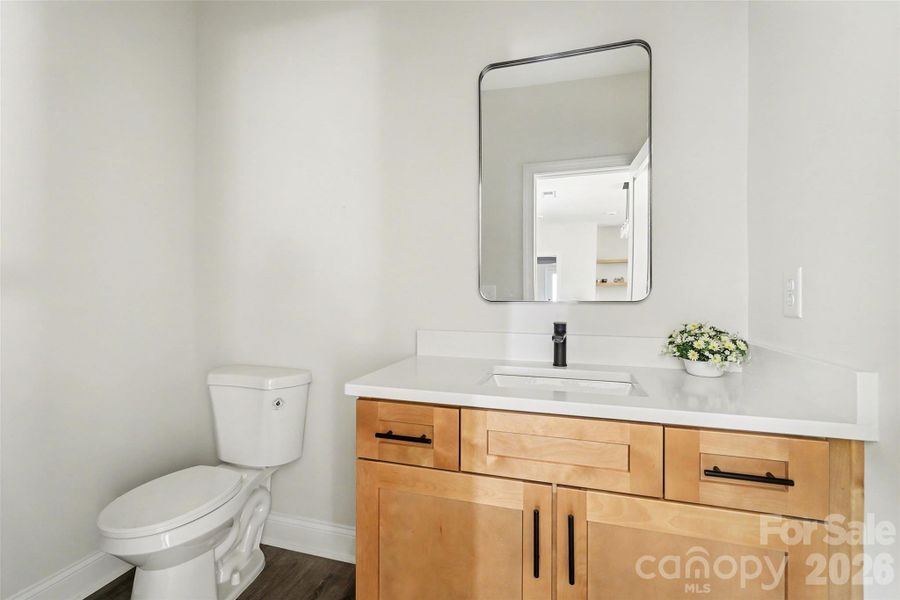 Half bath directly off kitchen