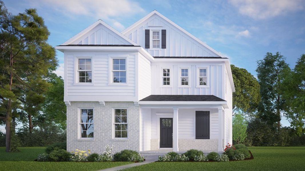 Representative exterior photo of a completed home built from the Alec by D.R. Horton in The Preserve at Kinsley, Jamestown, NC (Image 5). Representative exterior photo of a completed home built from the Alec by D.R. Horton in The Preserve at Kinsley, Jamestown, NC (Image 5).