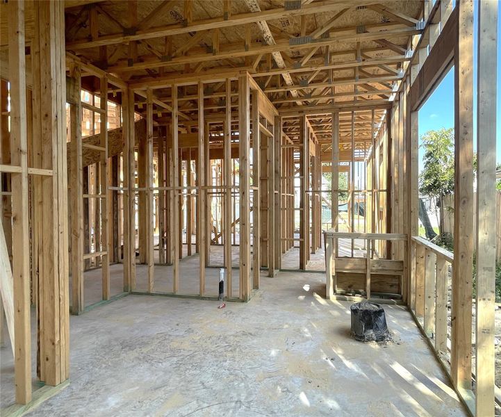 Primary Bathroom to Feature Dual Vanities, a Separate Shower, and a Freestanding Soaking Tub. Construction Photo as of 8-17-2026