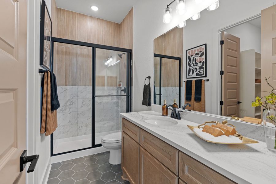 Furnished interior view inside a new home in Caliza Reserve, Boerne (Image 31).