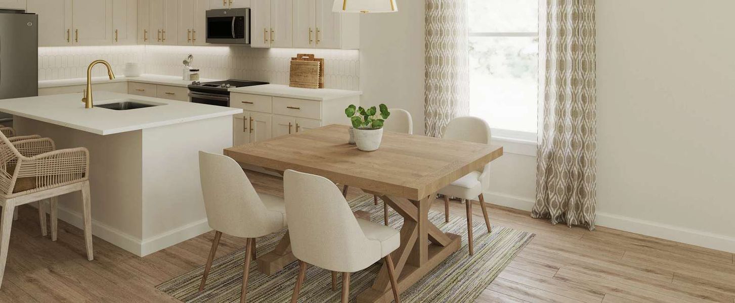 Enjoy casual weeknight meals or elegant dinner parties in the dining area