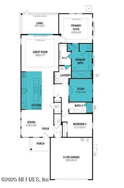 2D floor plan layout of this home in RiverTown - WaterSong, St. Johns, FL (Image 3).