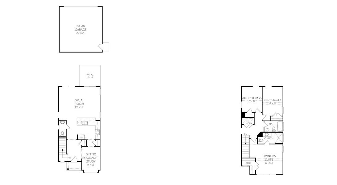 2D floor plan layout for the Maple - Single Family Homes by Dream Finders Homes in River Oaks, Okatie, SC (Image 3). 2D floor plan layout for the Maple - Single Family Homes by Dream Finders Homes in River Oaks, Okatie, SC (Image 3).