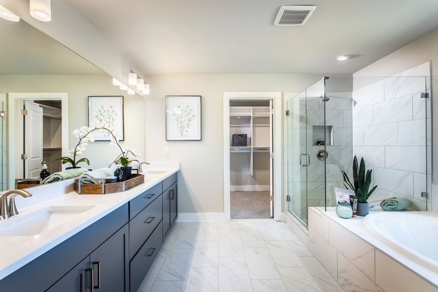 Representative furnished interior of a home built from the Shelby by Beazer Homes in The Paddocks at Doc Hughes, Buford (Image 8).