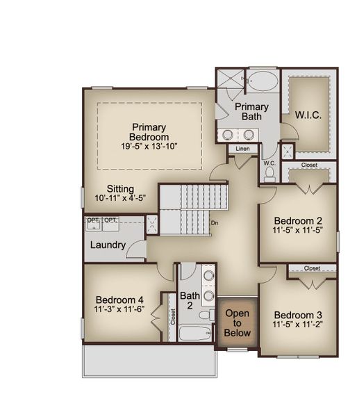 2D floor plan layout for the Inwood by McKinley Homes in Stratford Square, Lawrenceville, GA (Image 4). 2D floor plan layout for the Inwood by McKinley Homes in Stratford Square, Lawrenceville, GA (Image 4).