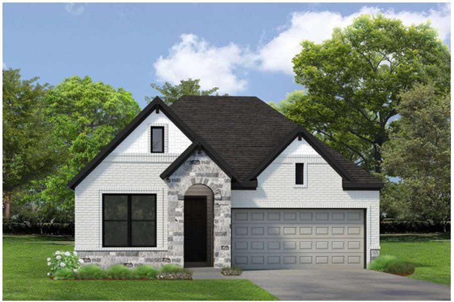 Front exterior of a new home in The Woodlands Hills - Reserve Collection, Willis, TX, highlighting curb appeal (Image 2).