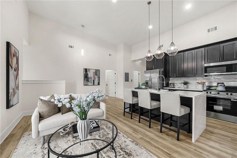 Furnished interior view inside a new home in , Atlanta (Image 6).