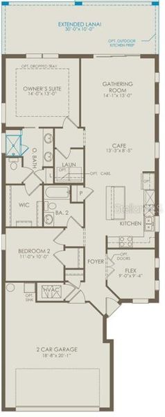 2D floor plan layout of this home in Del Webb Sunbridge, St. Cloud, FL (Image 2). 2D floor plan layout of this home in Del Webb Sunbridge, St. Cloud, FL (Image 2).
