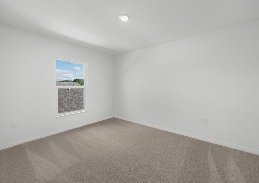 Each bedroom has lush carpet